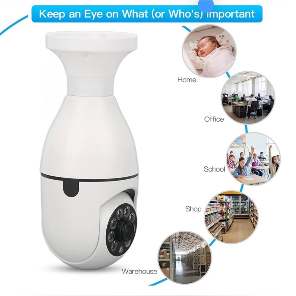 Home Security Camera 360 Degree Panoramic IP
Camera for Home Room (64G) …
